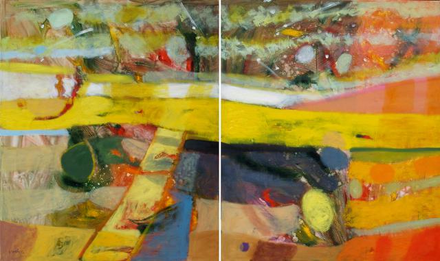 White Heat (for A.), oil on canvas, 120 x 200 cm (diptych), 2012