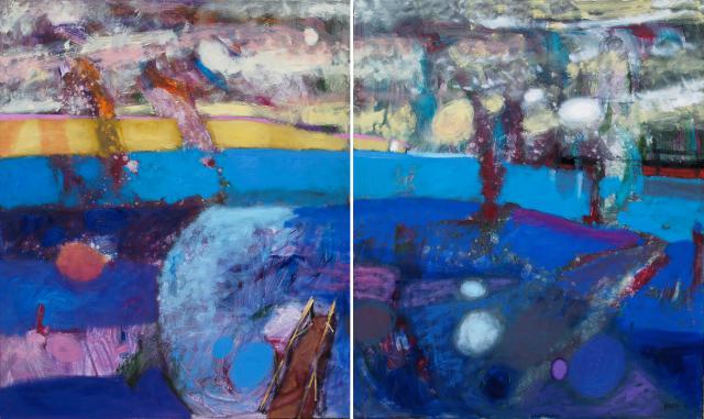 Longing for a Travel, oil on canvas, 120 x 200 cm (diptych), 2012