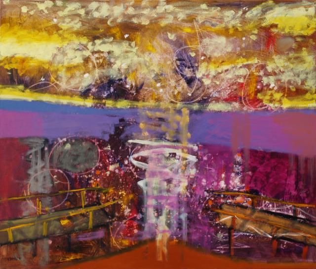 Two Footbridges, oil on canvas, 110 x 130 cm, 2010